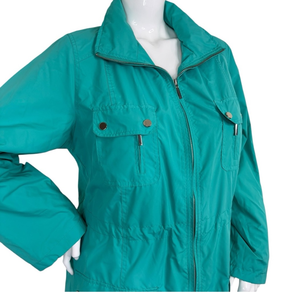 Style&Co sport teal quartz raincoat peacock sporty beautiful jacket sz 1X NWT - Picture 6 of 16